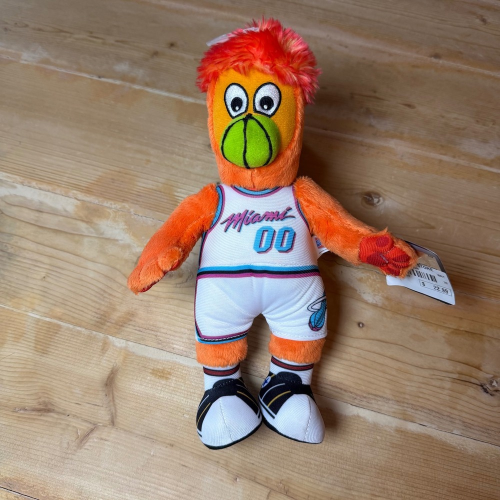 Bleacher Creatures Miami Heat Burnie Mascot Plush 10 Inch Vice City Edition NBA